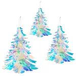 3Pcs 3 Styles Plastic Christmas Tree Pendant Decorations