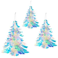 3Pcs 3 Styles Plastic Christmas Tree Pendant Decorations