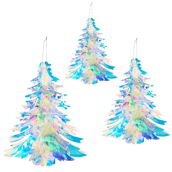 3Pcs 3 Styles Plastic Christmas Tree Pendant Decorations