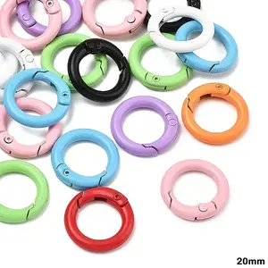 20Pcs Spray Painted Alloy Spring Gate Rings