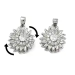 Brass Micro Pave Cubic Zirconia Rotatable Pendants