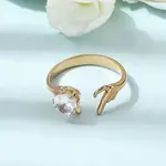 304 Stainless Steel Micro Pave Cubic Zirconia Open Cuff Rings for Women