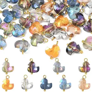 45Pcs 9 Colors Glass Charms