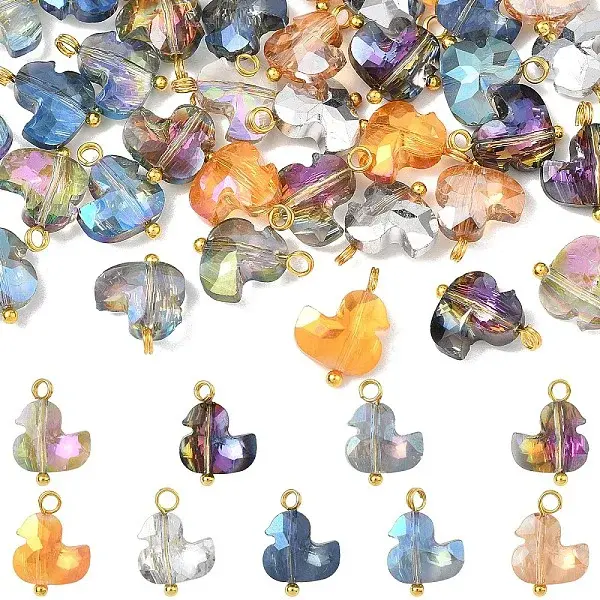 45Pcs 9 Colors Glass Charms