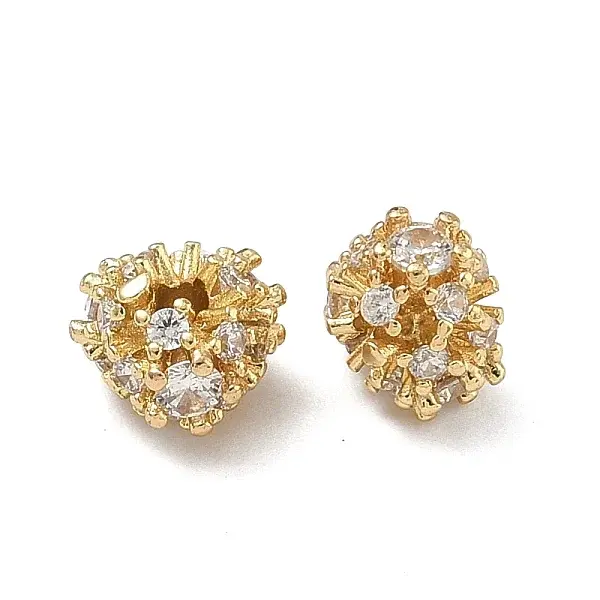 Brass Clear Cubic Zirconia Beads