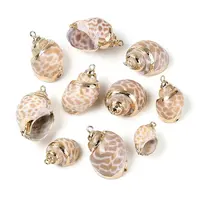 Electroplate Natural Spiral Shell Pendants