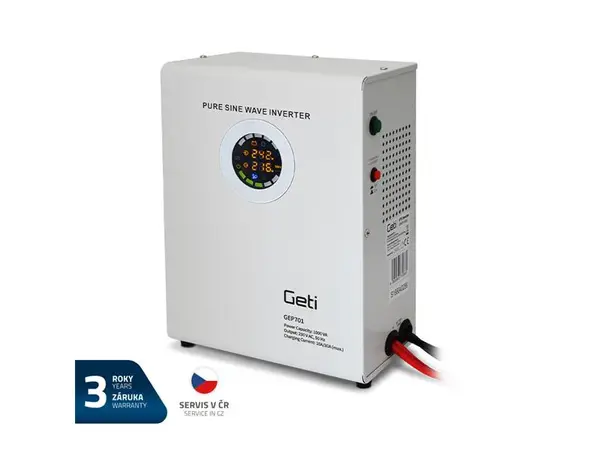 Zdroj záložní GETI GEP701 sinus 700W nástěnný - rozbaleno - polepený obal, kontrolně vyzkoušeno