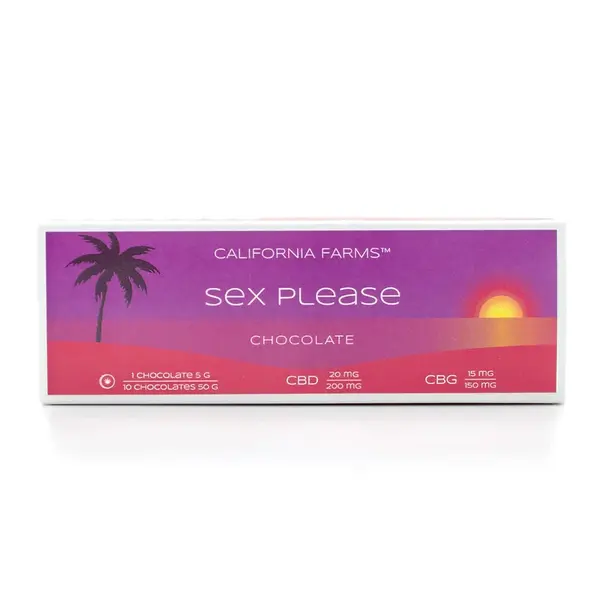 California Farms Sex please 200 mg CBD/150 mg CBG čokoláda 10 ks