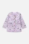 Dětská bavlněná mikina Coccodrillo fialová barva, vzorovaná