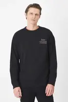 Bavlněné tričko s dlouhým rukávem Medicine pánské, černá barva, s potiskem