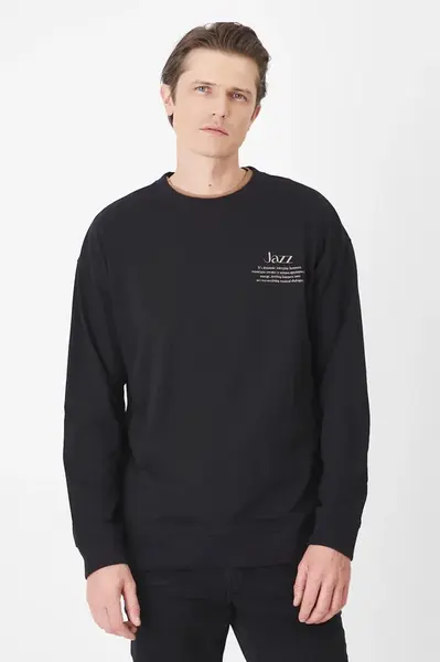 Bavlněné tričko s dlouhým rukávem Medicine pánské, černá barva, s potiskem