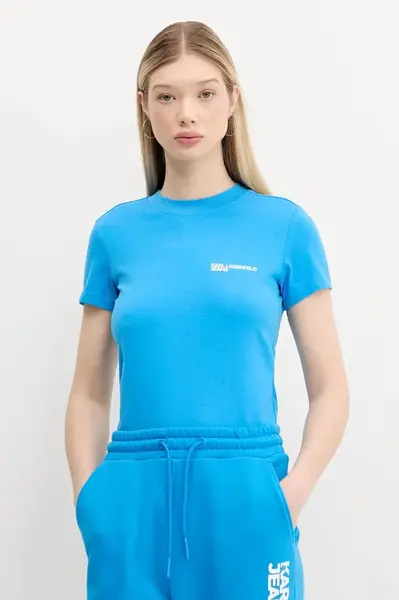 Bavlněné tričko Karl Lagerfeld Jeans modrá barva, A1W17004
