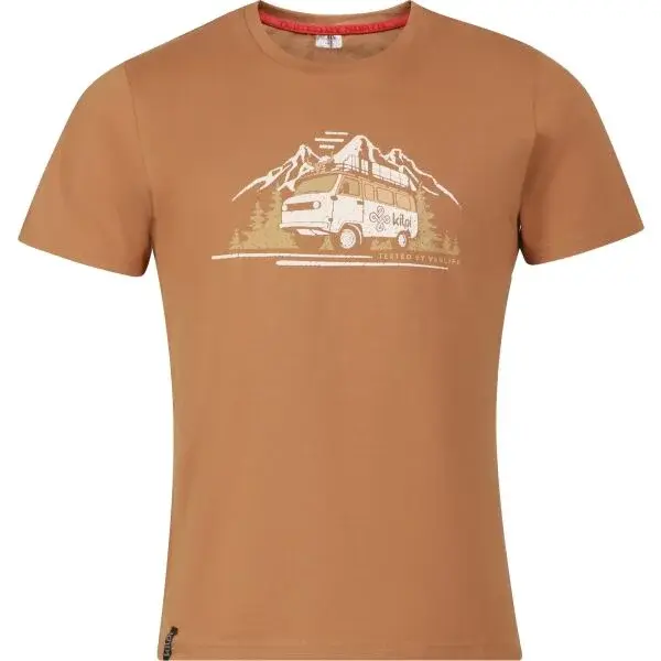 KILPI SPACER Pánské bavlněné tričko, hnědá, velikost