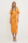 Šaty Never Fully Dressed Vienna oranžová barva, maxi, NFDDR1533