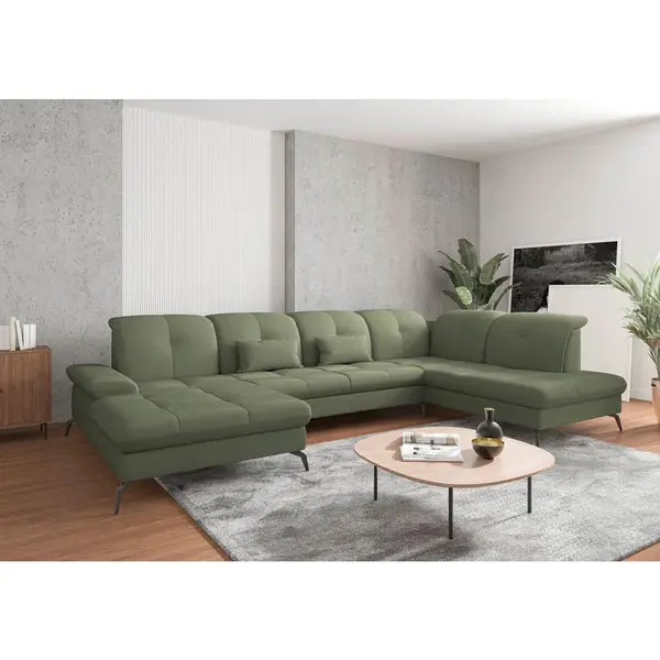 Sit & More SEDACÍ SOUPRAVA, textil, olivově zelená