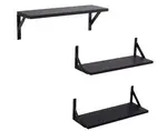 Súprava 3 kusov políc Lamezia, čierna%