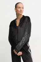 Velurová mikina EA7 Emporio Armani černá barva, s aplikací, TJZDZ.6DTM27