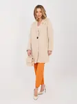 Béžový kabát s jedným gombíkom
