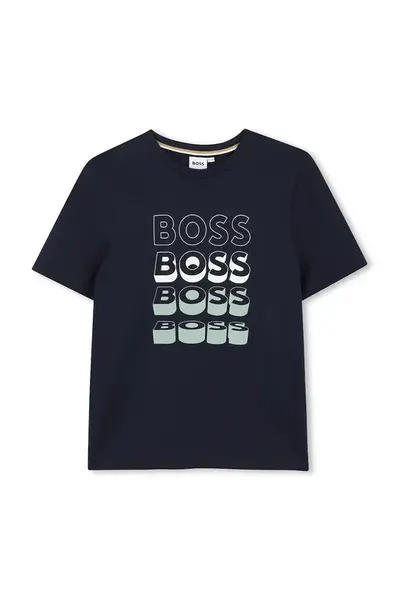 BOSS Dětské bavlněné tričko BOSS