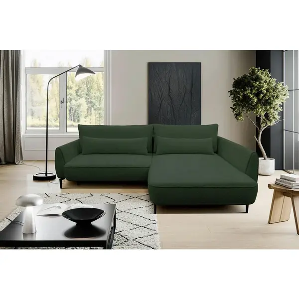 MID.YOU ROHOVÁ SEDAČKA, textil, tmavě zelená