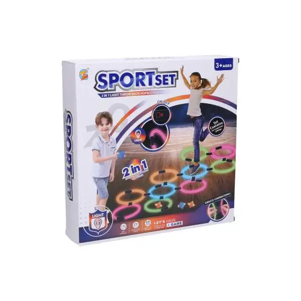 Skákací kroužky svítící a házecí hra set