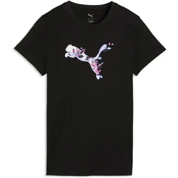 Puma GRAPHICS FLORAL CAT TEE Dámské triko, černá, velikost