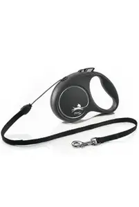 Vodítko Flexi Black Design S lanko 5m/12kg stříbrná