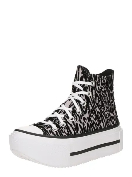 CONVERSE Členkové tenisky 'CTAS LIFT DOUBLE STACK'  čierna / šedobiela