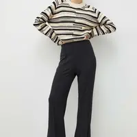 Kalhoty Day Birger et Mikkelsen dámské, černá barva, široké, high waist