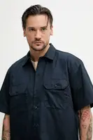 Košile Dickies pánská, tmavomodrá barva, regular, s klasickým límcem