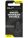 Avid carp obratlík s kroužkem outline mirco ringed hookbait swivel velikosti 19