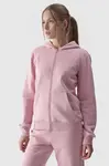 Dámska Mikina S Kapucňou Na Zips Bavlnená 4F Růžová 4FWMM00TSW
