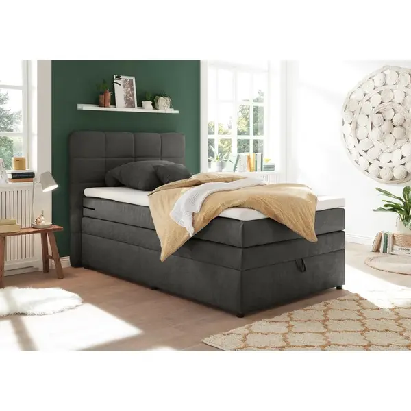 MID.YOU POSTEL BOXSPRING, 120/200 cm, antracitová