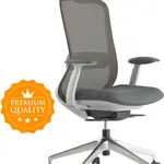 MERCURY Kancelářská židle BESSEL šedý plast, světle šedá, ergonomická, 8-12 hodin denně