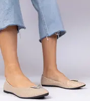 Gemre Šampanské dámske balerínky brokátové s motýlikom Denny