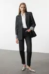 Trendyol Anthracite Cuff Detailed Woven Blazer Jacket