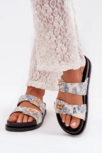 Boto Vzorkované Dámske Sandále Na Platforme Modré Sorina