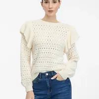 Cream women's sweater with frills ORSAY - Women's