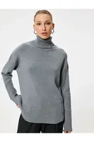 Koton Turtleneck Oversize Knitwear Sweater Long Sleeve Soft Textured