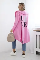 Cardigan with light pink print