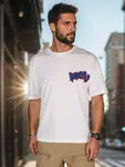 T-shirt męski z nadrukiem biały Dstreet