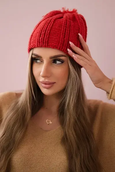 Kesi Čapica s fleece Idalia K284 červená