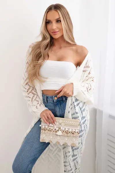 Long cardigan Super KID Mohair Off-white