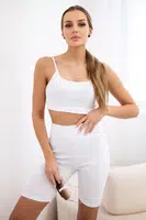 Set with white high-waisted trousers