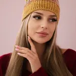 Kesi Čapica s fleece Patrycja K254 horčica+khaki