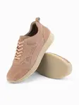 Ombre Men's lightweight suede sports style sneakers - beige