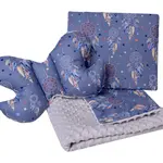 Medi Partners Quilt set with a stroller pillow + butterfly - Dreamcatchers + gray minky