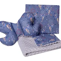 Medi Partners Quilt set with a stroller pillow + butterfly - Dreamcatchers + gray minky