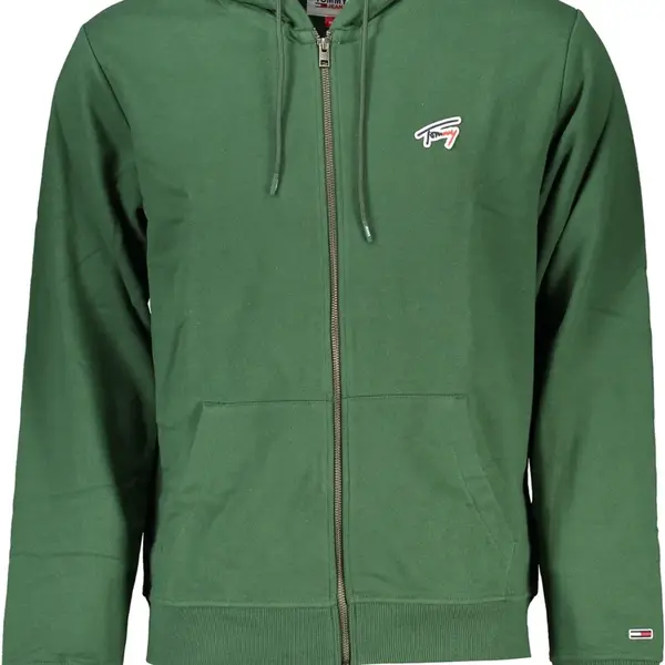 TOMMY HILFIGER MEN'S GREEN ZIP SWEATSHIRT