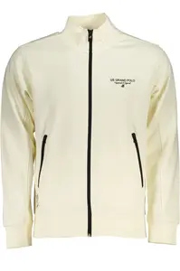 US GRAND POLO MEN'S WHITE ZIP SWEATSHIRT